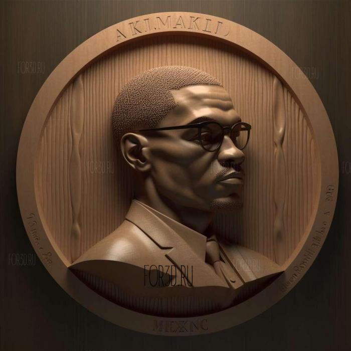 Malcolm X 1 stl model for CNC